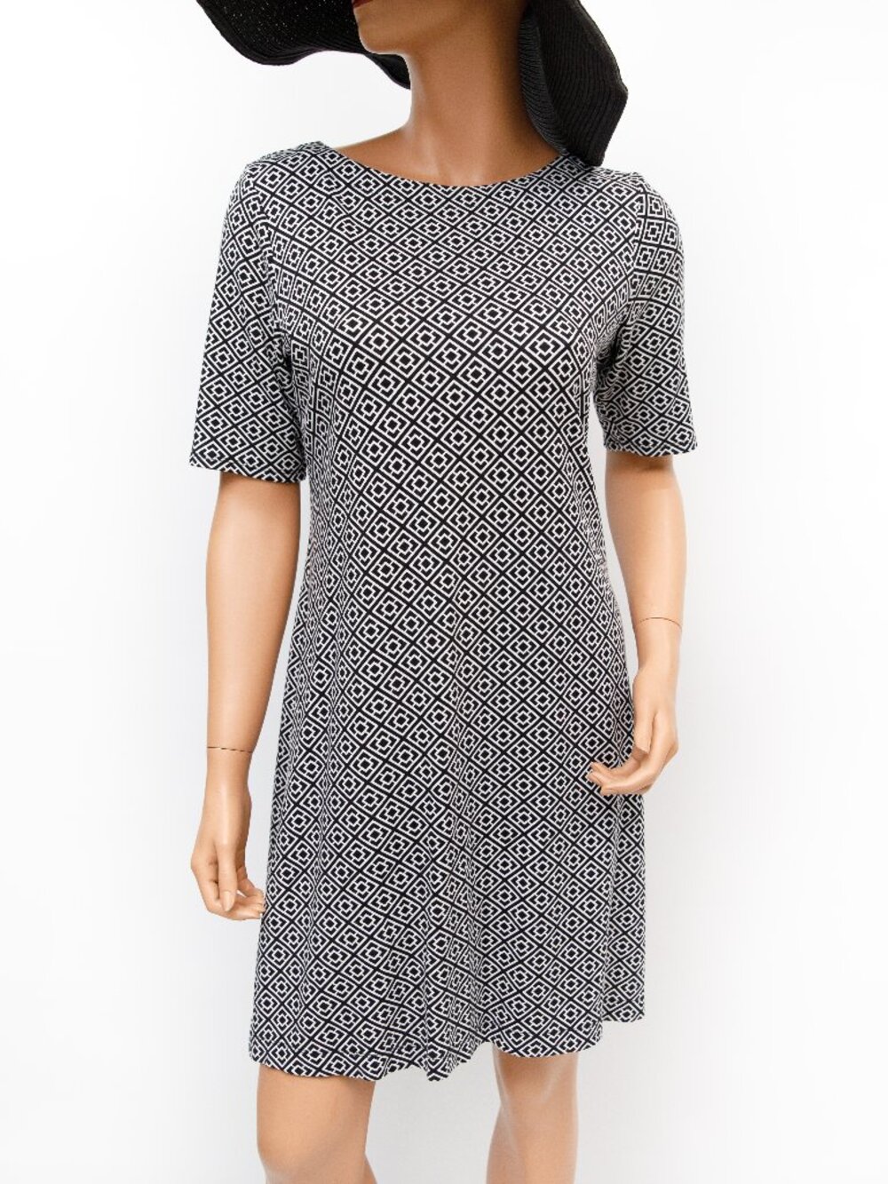 Tommy Bahama Black & White Geometric Dress Small